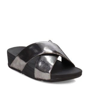 FITFLOP, Lulu Lustra Slide Sandal BLACK Size 6 NEW!